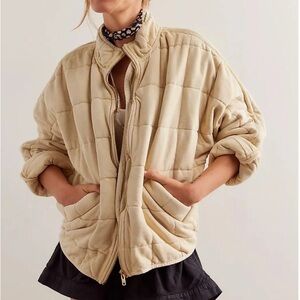 $198 Free People Dolman Quilted Knit Jacket LARGE